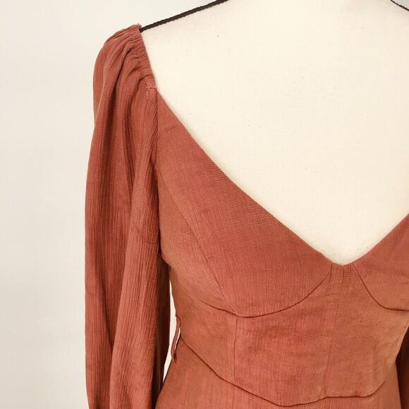 Saint + Secrets Brown Fit & Flare Midi‎ Dress - Women's Size Medium - Picture 8 of 11